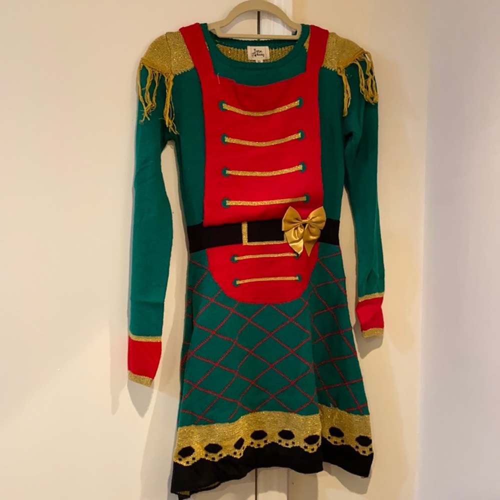 Born Famous Women Christmas Sweater Dress Toy Soldier Nutcracker